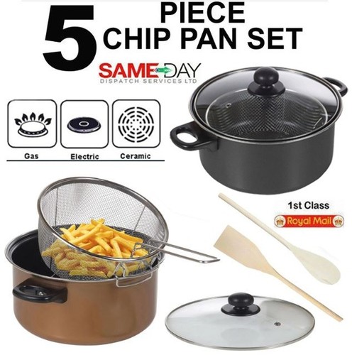 Large non stick chip pan - large, set