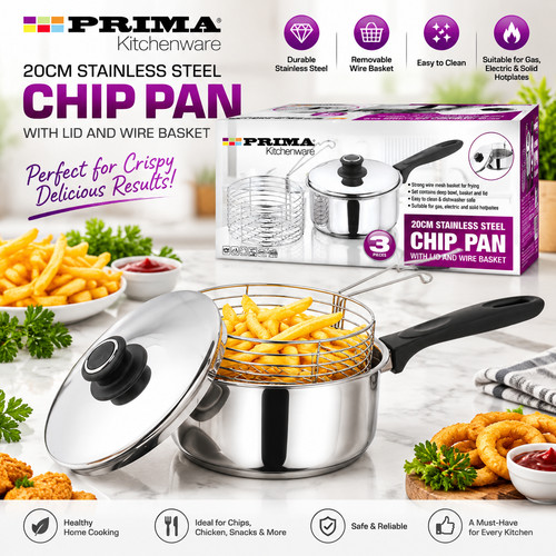 20cm chip pan with lid - chip,