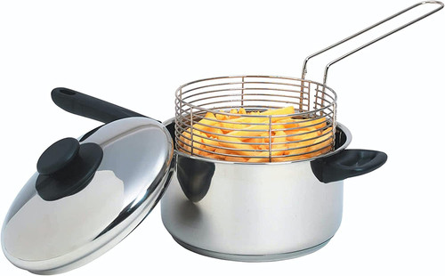Large chip pan with basket - chip, and